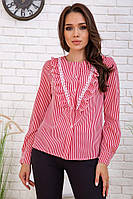 Нарядная женская рубашка, в красно-белую полоску, размеры 44-46, 42-44 FA_001720