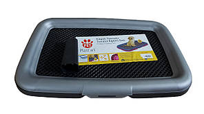 Irak Plast PT-310 Туалет зі стовпчиком для собак та цуценят під пелюшку 59х39х5,5 сірий