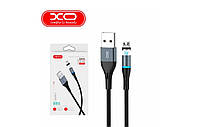 Магнитный нейлоновый кабель XO-NB125 / Micro - USB / 2 Ампера / 100 см. / Черный