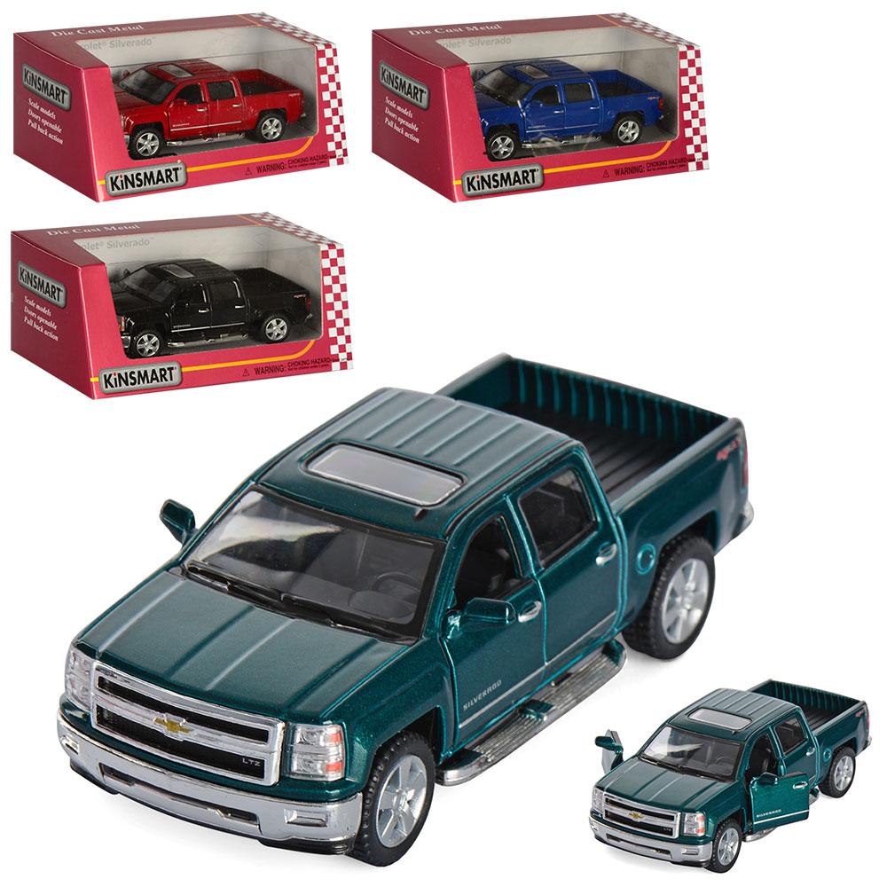 Машинка KT 5381 W інерційна рухомі деталі KINSMART Chevrolet Silverado 2014