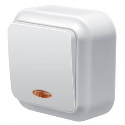 Вимикач Marshel MAGLEV (МАГЛІВ) накладний 1 кл. з підсвіткою VO10-139, фото 1