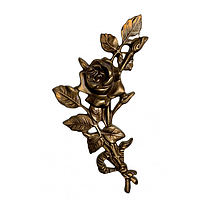 Роза латунная левая для памятника 20 см (цвет бронза)