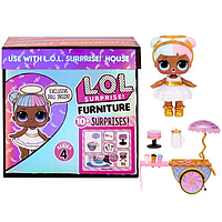 LOL Surprise Furniture 4 Sweet Boardwalk Кукла ЛОЛ Сюрприз Леди Сахар с тележкой сладостей Игровой набор