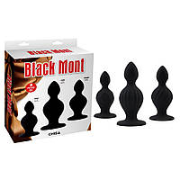 Набір великих анальних пробок Chisa Black Mont Black Silicone  sonia.com.ua