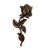 Роза латунная левая для памятника 32 см (цвет бронза)