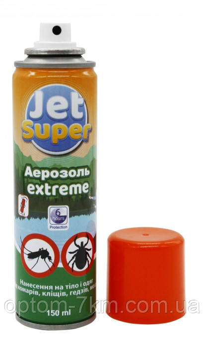 Аэрозоль от комаров и клещей Jet Super Extreme 150 мл - фото 2 - id-p1839057636