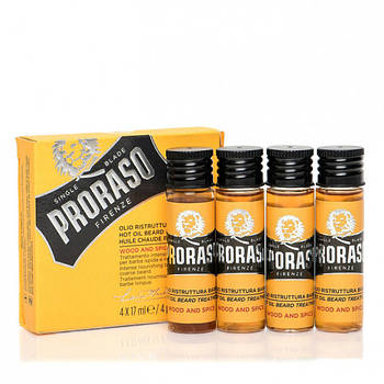 Масло для бороди Proraso Hot Wood & Spice Beard oil 4 х 17 мл