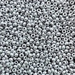 01700 чеський бісер Preciosa 10 грам металізований сріблястий