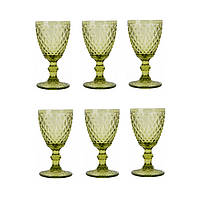 Набор бокалов из 6 шт стекло "Rhombus small" зеленый VB716