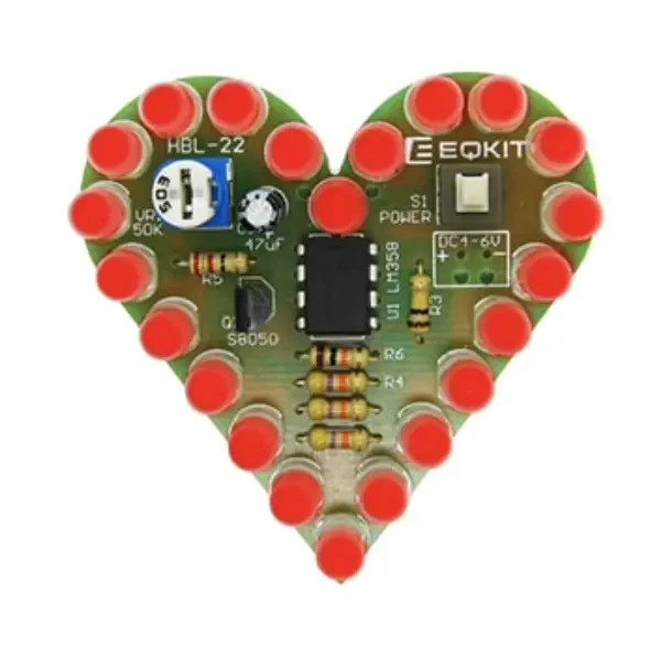 Світлодіодне серце. Набір для самостійного збирання DIY kit. Радіо конструктор, фото 1