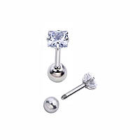 Лабрет із каменем «Квадрат» (мед сталь)