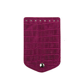 Клапан для міні сумки з кнопкою (15*10), колір Фуксія рептилія
