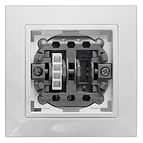 Вимикач Marshel Ideal 2-клавішний білий VS10-300-W, фото 3