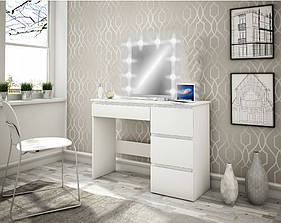 Туалетний столик німецький білий матовий 95 х 145 х 42 см з підсвічуванням дзеркала