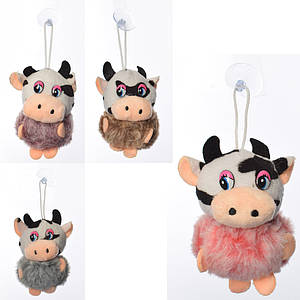 М'яка іграшка MP 2157 (240 шт.) корова 9 см, брелок 14 см, 4 кольори, у ляльці, 9-8-5 см