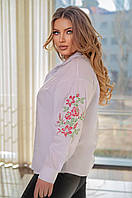 Женская трендовая рубашка с вышивкой 46-48 50-52 54-56 58-60