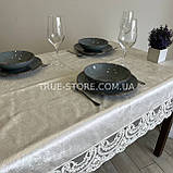 Скатертина оксамитова Вензель. Молочний колір мережива. (Під замовлення, або стандартний розмір), фото 9