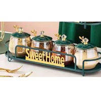 Банки на подставке "Sweet Home" 5пр/наб 300мл YG00934-4 (18наб)