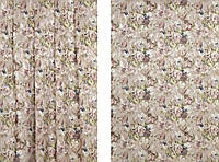 Портьерная ткань для штор Жаккард с цветочным рисунком