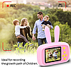 Дитячий фотоапарат Smart Kids Camera цифрова фотокамера, дитяча камера для фото Зайчик, фото 7
