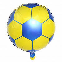 Фольгированный шар Футбольный Мяч круглый 45см (18") | Синий Желтый