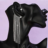 Кліпс каф на вухо / права ланцюг в кольорі срібло, фото 3