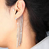 Кліпс каф на вухо / права ланцюг в кольорі срібло, фото 2