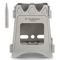 Титановая щепочница Tomshoo titanium M + телескопическая трубка для розжига костра.