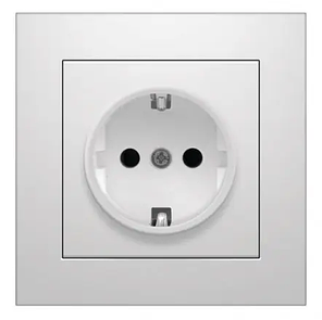 Розетка Marshel Ideal 1-яка із заземленням біла RS16-479-W, фото 1