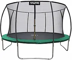 Батут дитячий Atleto (Атлето) 404 см з внутрішньою сіткою зелений + сходи (21000204)