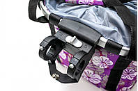 Велосумка-корзина на руль 30x25x25cm фиолетовая с белыми цветами BRAVVOS CK-082