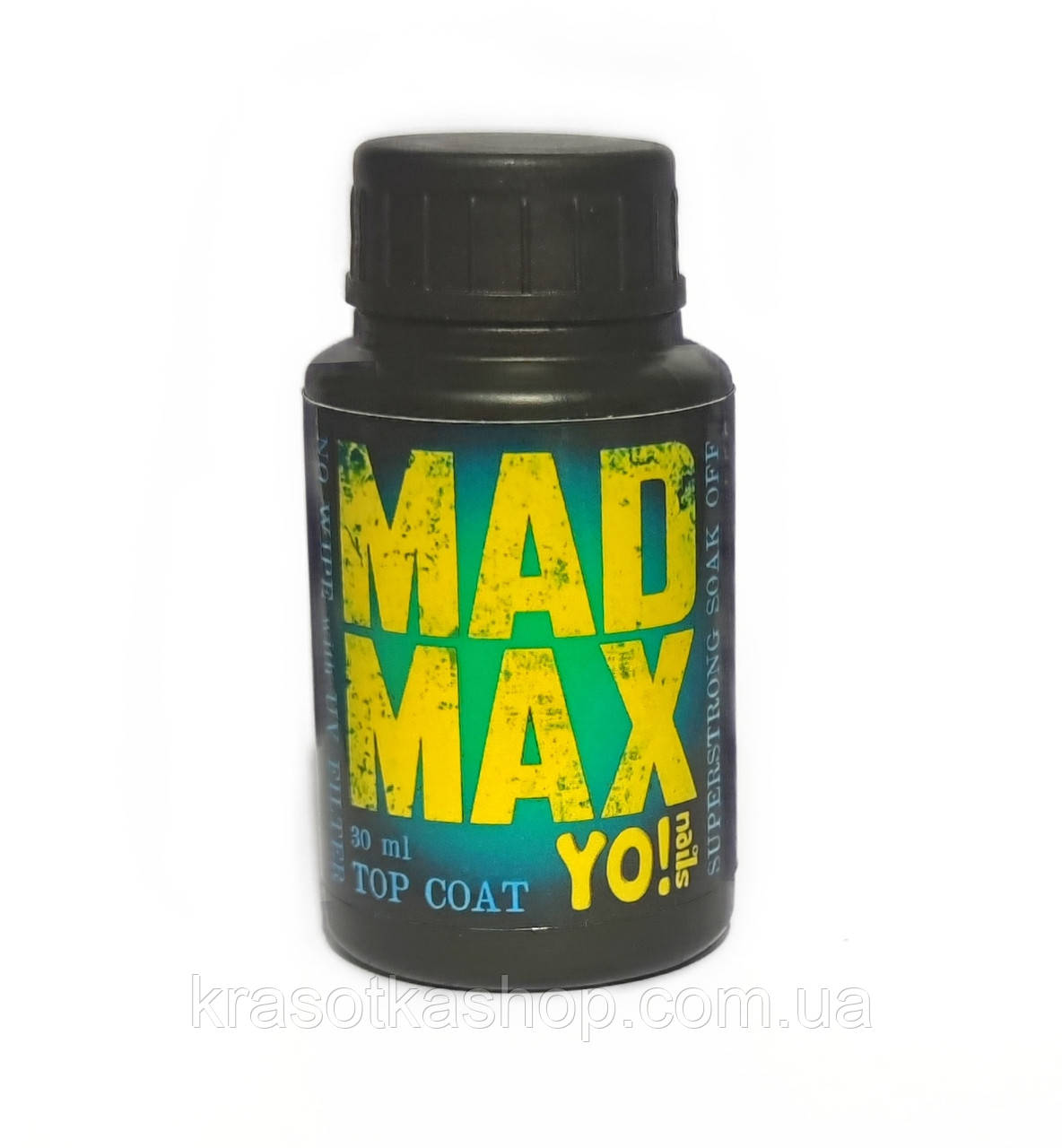 Супер стійкий топ без липкого шару Yo!Nails Mad Max з UV фільтром, 8 мл