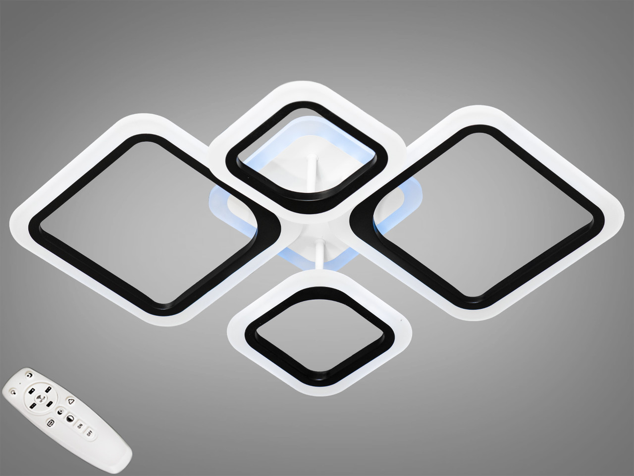 Люстра світлодіодна з пультом A8060/2+2BK LED 3color, фото 1