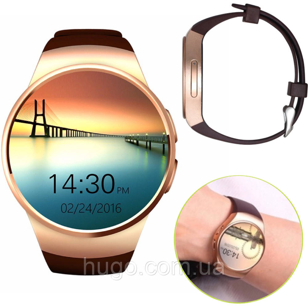 Розумний годинник KW18, з Bluetooth / Смарт-годинник з microSIM / Фітнес-трекер з пульсометром / Сенсорний годинник