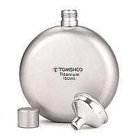 Титановая фляга Tomshoo titanium 150 мл. для алкогольных напитков воронка.