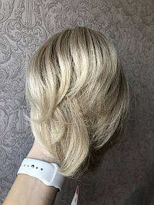 Хвіст шиньйон на крабі BABY короткий штучний волос блонд