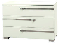 Комод на три ящики Екстаза корпус та фасад ДСП Білий лак (Світ Меблів TM)