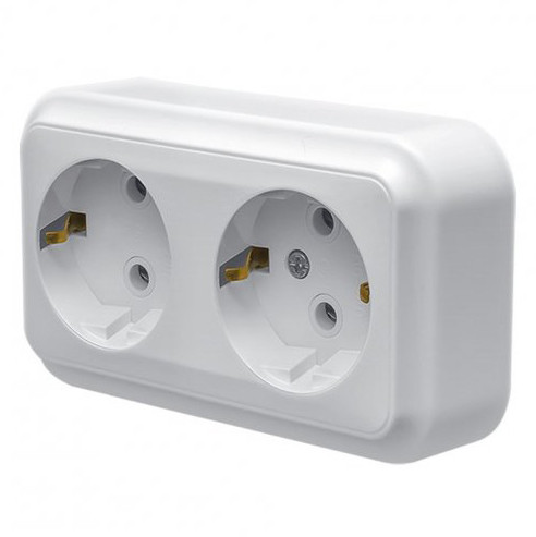 Розетка Marshel MAGLEV (МАГЛІВ) накладна 2-яка із заземленням RO16-240