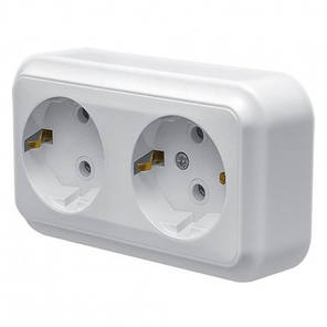 Розетка Marshel MAGLEV (МАГЛІВ) накладна 2-яка із заземленням RO16-240, фото 1