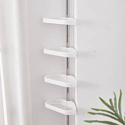 Кутова полиця для ванної 4 яруси 229х33см Multi Corner Shelf GY-188 / Телескопічна полиця / Розсувна полиця