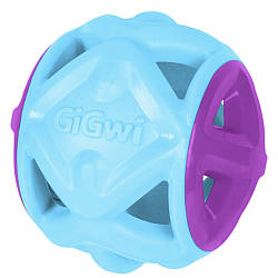 Яскрава іграшка М'ячик (9 см) для собак, GiGwi Basic, Блакитна / Сітчастий м'яч для собачок / Гра для цуценят