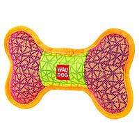 Мягкая игрушка "Кость" (20x12 см) со звуком для собак WAUDOG Fun, Розовая / Игрушечная косточка для щенят