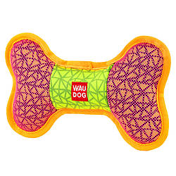 М'яка іграшка "Кістка" (20x12 см) зі звуком для собак WAUDOG Fun, Рожева / Іграшкова кісточка для щенят
