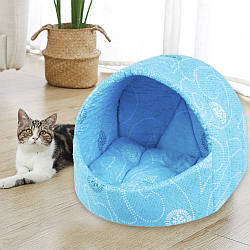 М'який будиночок-лежанка (45x50x35) для кота "Козуб" / Спальне місце для кішки / Лежак-лукошко для кошенят