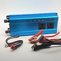 Інвертор 4000Вт перетворювач напруги DC-AC. DC 12В AC 220В. 4 роз'єми USB DC 5В, 3 розетки AC 220В