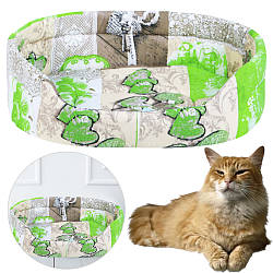 М'яка лежанка з бортиками (59x49x17) для кота, Teremok / Ліжко-лежак для кішок / Котяче спальне місце
