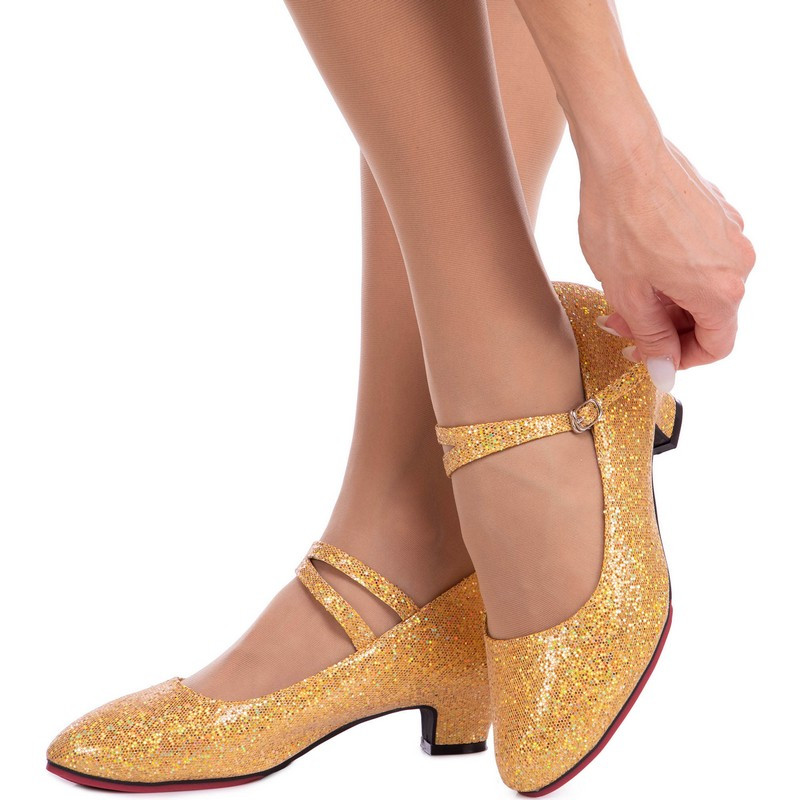Взуття для бальних танців жіноче Стандарт Zelart DN-3692 розмір 34 Золотий