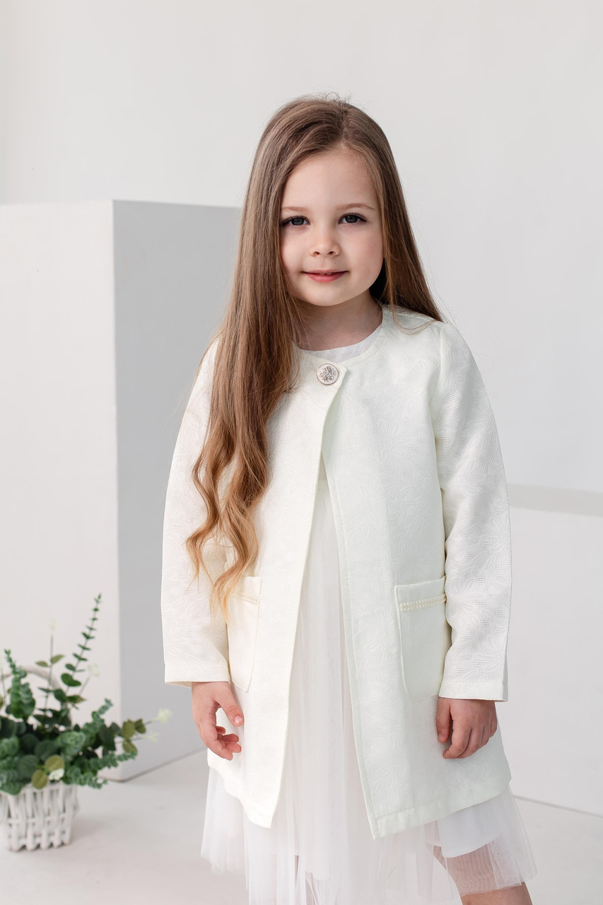 Піджак нарядний дівчинкі жакард 2050, 110-140р.