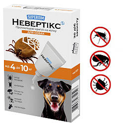 Краплі протикліщові на холку для собак, Суперіум Невертікс, 4-10 кг / Засіб від ектопаразитів собак