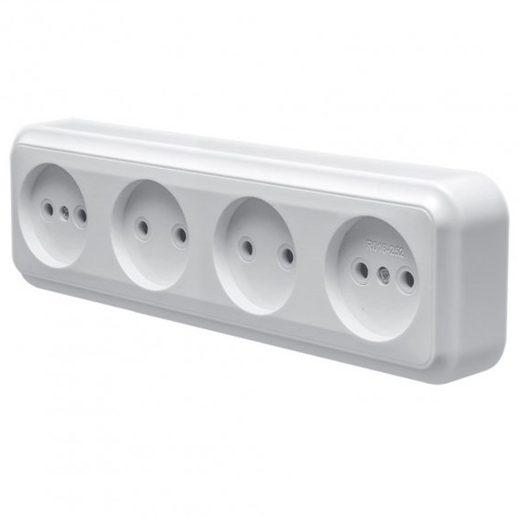 Розетка Marshel MAGLEV (МАГЛІВ) накладна 4-чна RO16-252